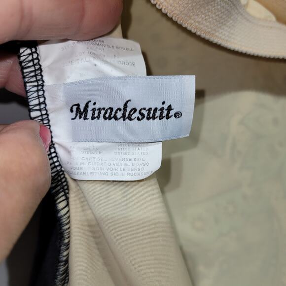 Miraclesuit Floral Paisley Tankini Top Tummy Control Size 8 Black Blue Metallic - Picture 5 of 8